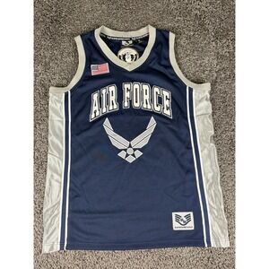Rapid Dominance US Air Force Basketball Jersey Navy Blue Silver Mens Large L